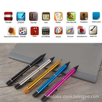 Good quality 2.3mm Nib diameter Active Capacitive Screen Pen with USB charging touch screen stylus pen for Ipad sangsum Iphone